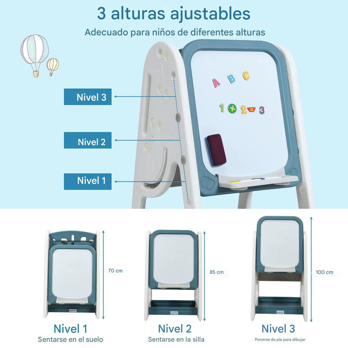 Mesa Escritorio Infantil 3 en 1 Multifuncional