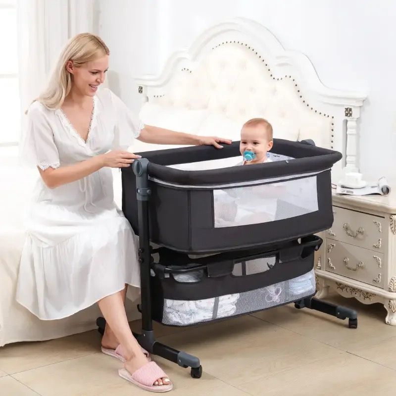 Cuna Colecho Para Bebe Con Mosquitero Mecedora Y Organizador