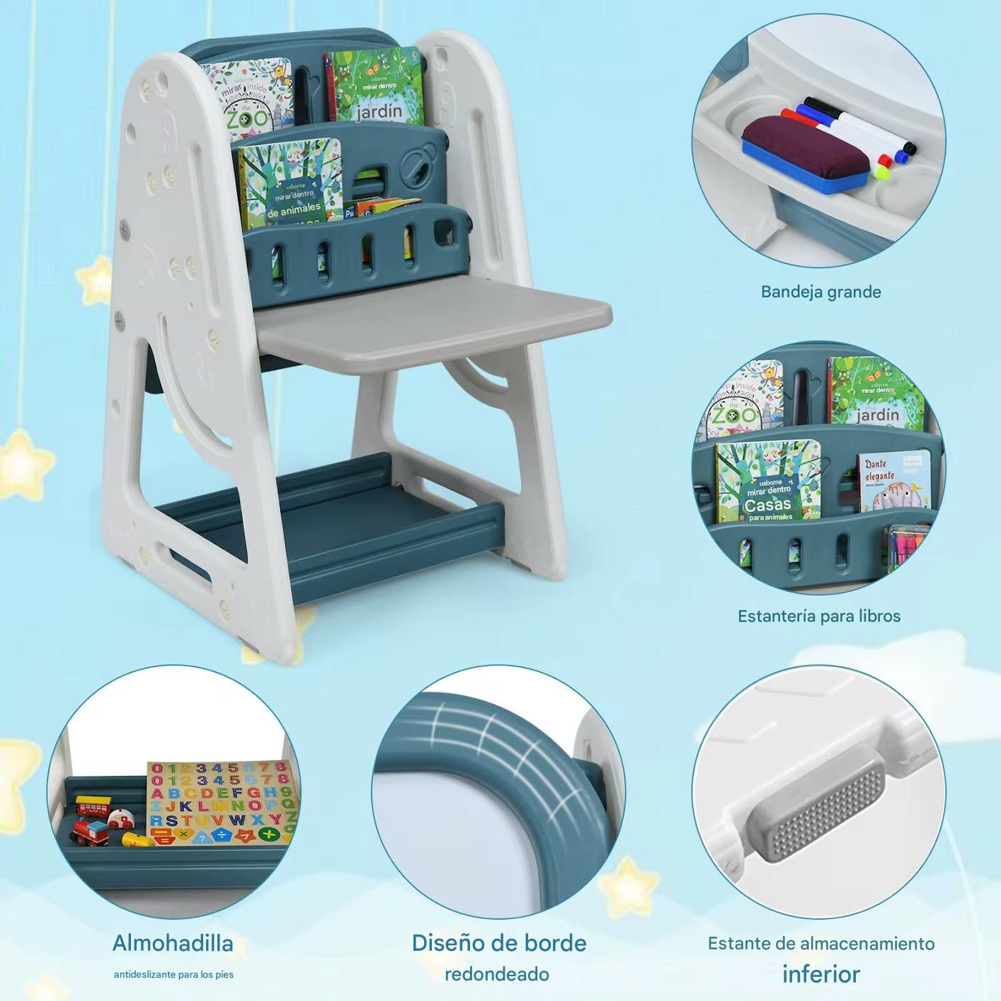 Mesa Escritorio Infantil 3 en 1 Multifuncional