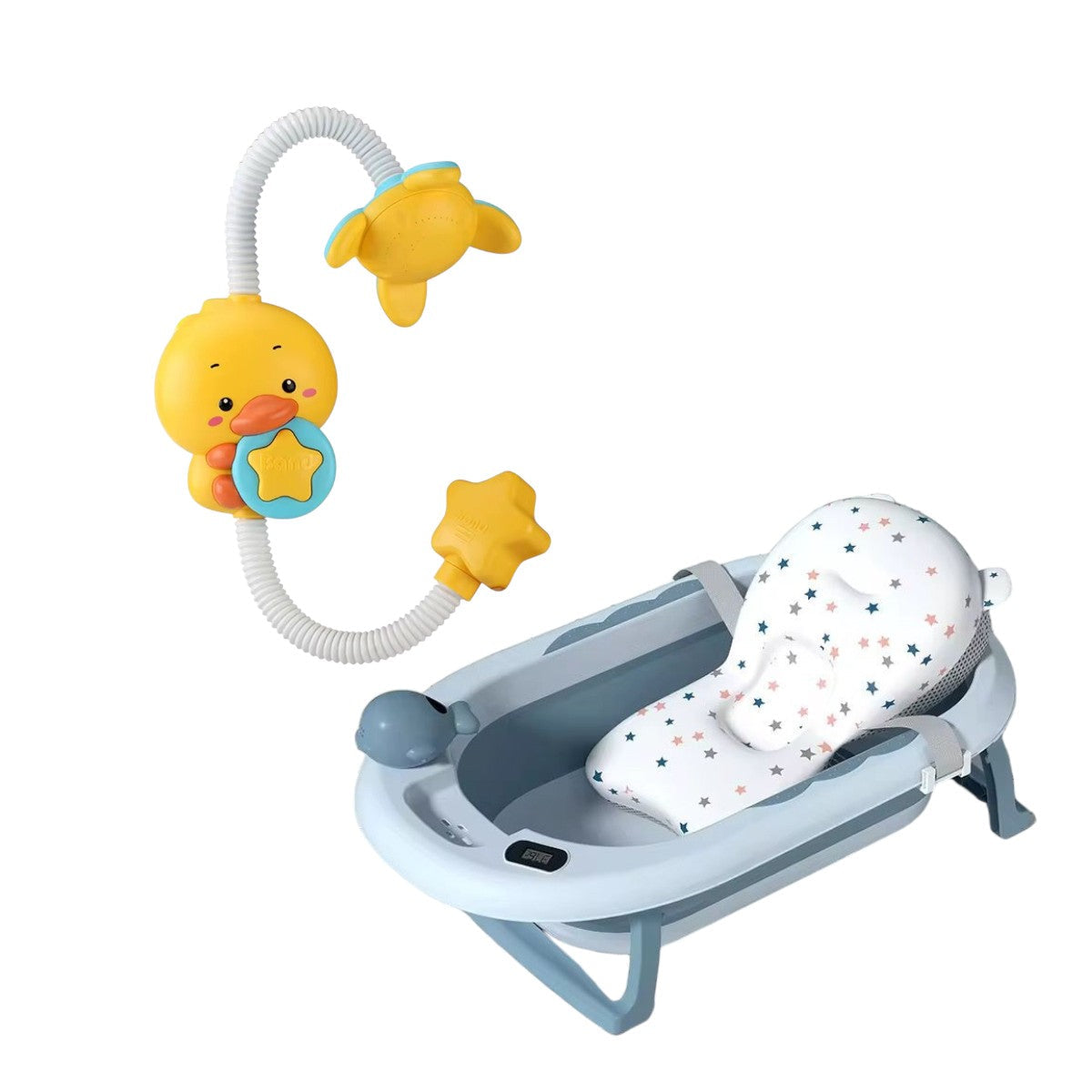 Bañera Plegable Para Bebé Con Cojin, Termometro y Ducha