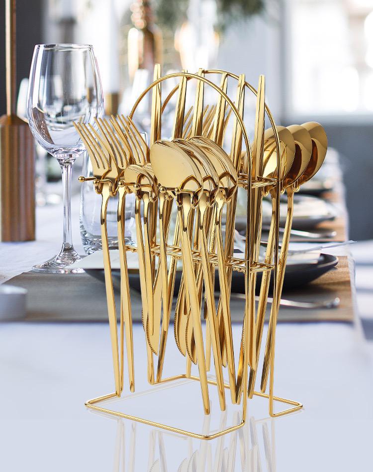 Juego De Cubiertos Con Soporte, 24 Piezas