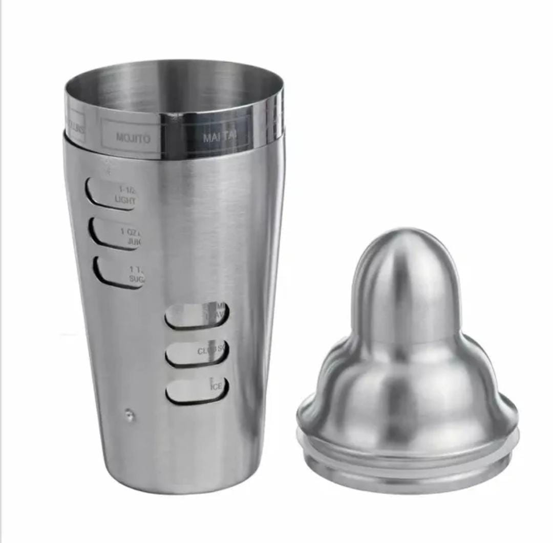 Coctelera Kit 3 Piezas Vaso Giratorio Recetas Set Bartender