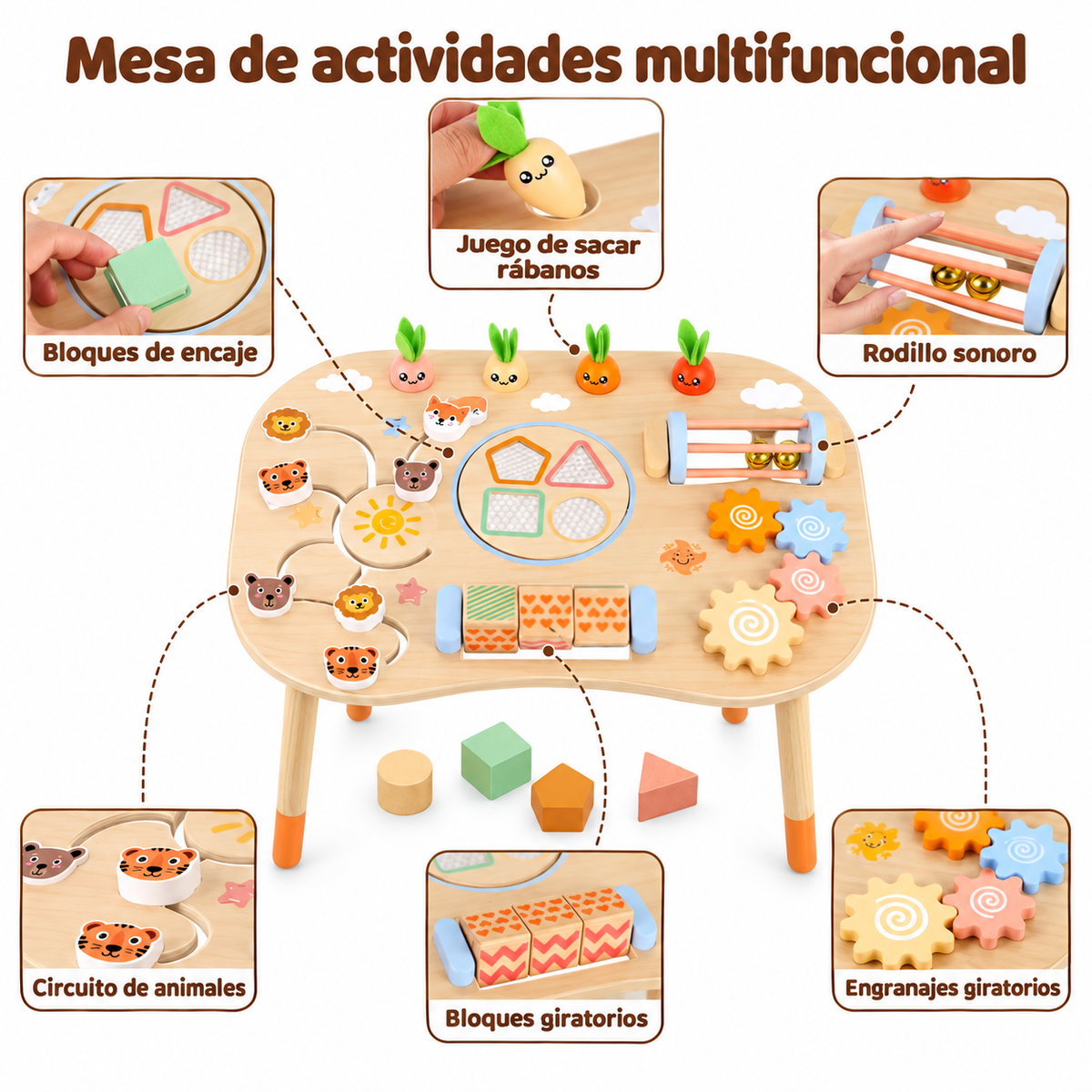 Mesa De Actividades, Juguete Montessori De Madera