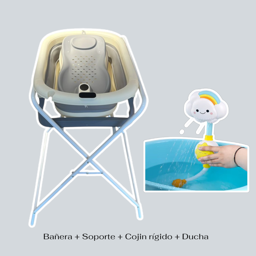 Bañera Para Bebé + Soporte Métalico + Accesorio