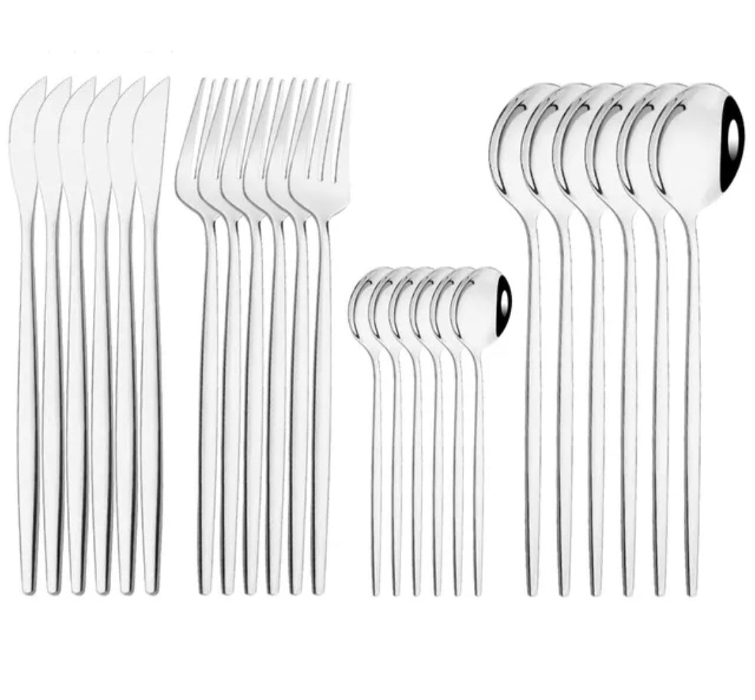 Set cubiertos acero inoxidable, Bolsa sencilla