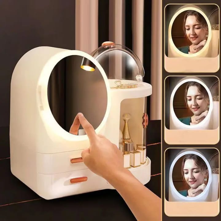 Organizador de Maquillaje con espejo LED