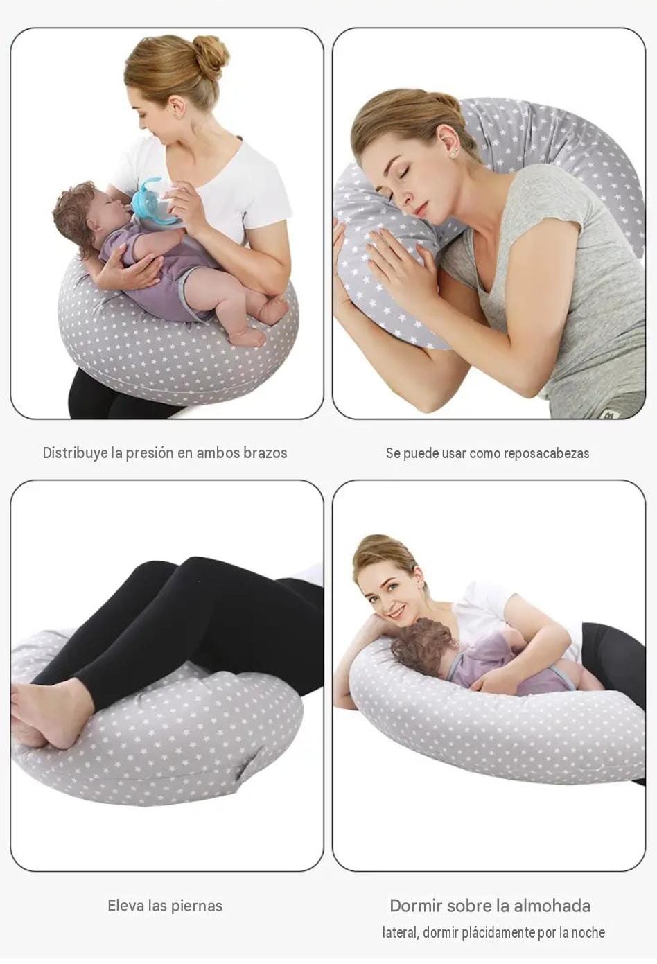 Almohada de Lactancia Multifuncional para Mamá y Bebé