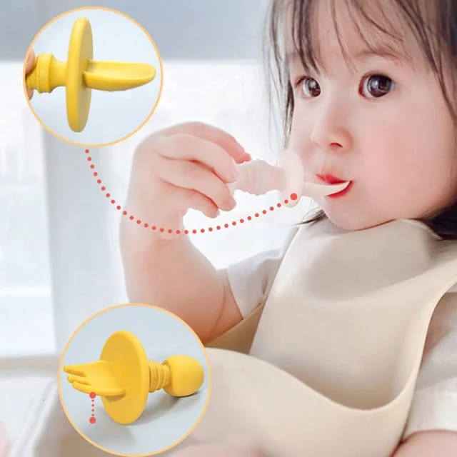 Mini Cubiertos Para Bebés Cuchara Y Tenedor