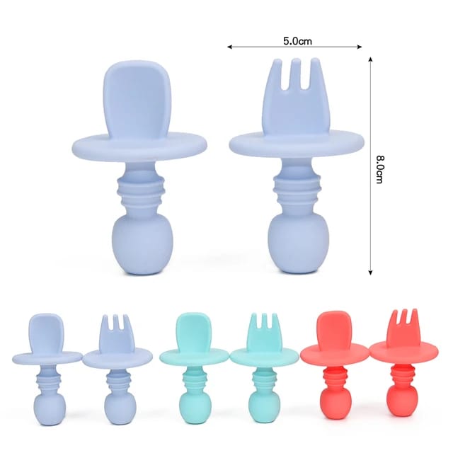 Mini Cubiertos Para Bebés Cuchara Y Tenedor