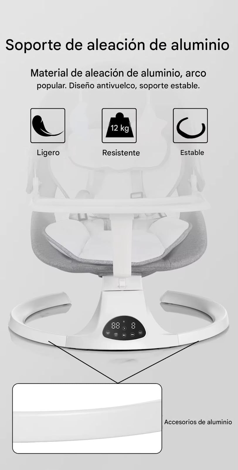 Silla Mecedora Electrica Para Bebé Con Bluetooth