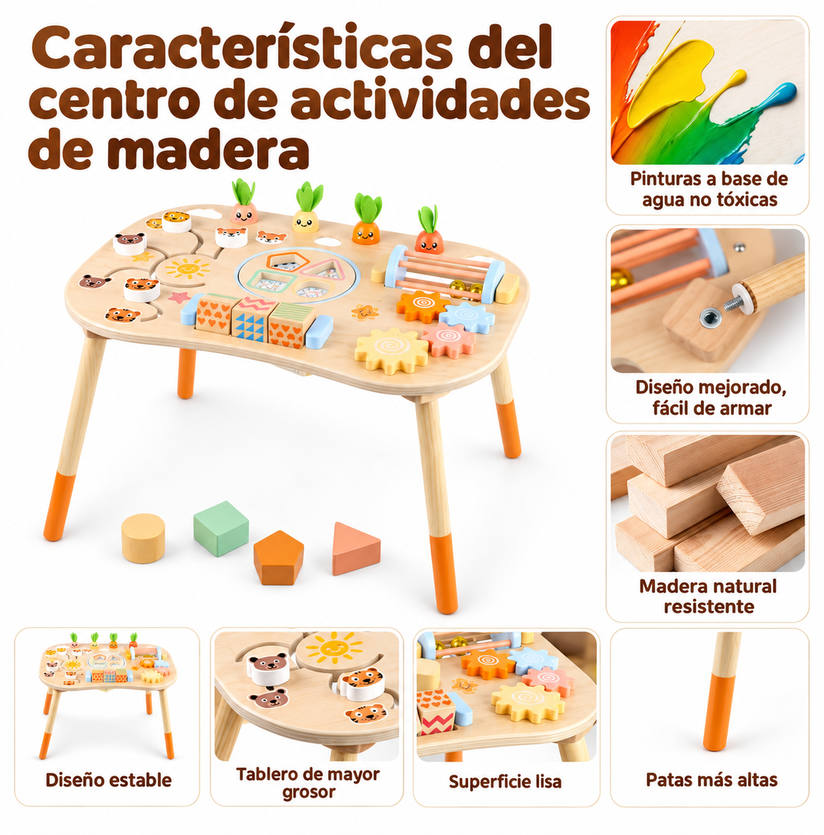Mesa De Actividades, Juguete Montessori De Madera