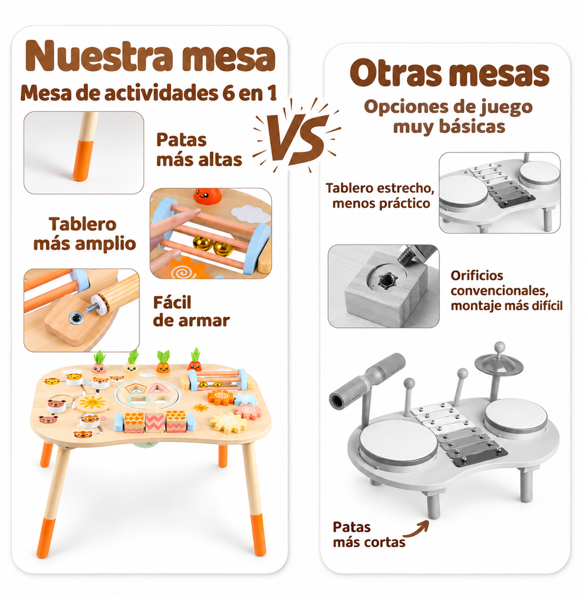 Mesa De Actividades, Juguete Montessori De Madera