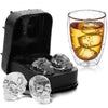 Molde Silicona 3d: 4 Calaveras Hielo, Chocolates, Whisky Fa