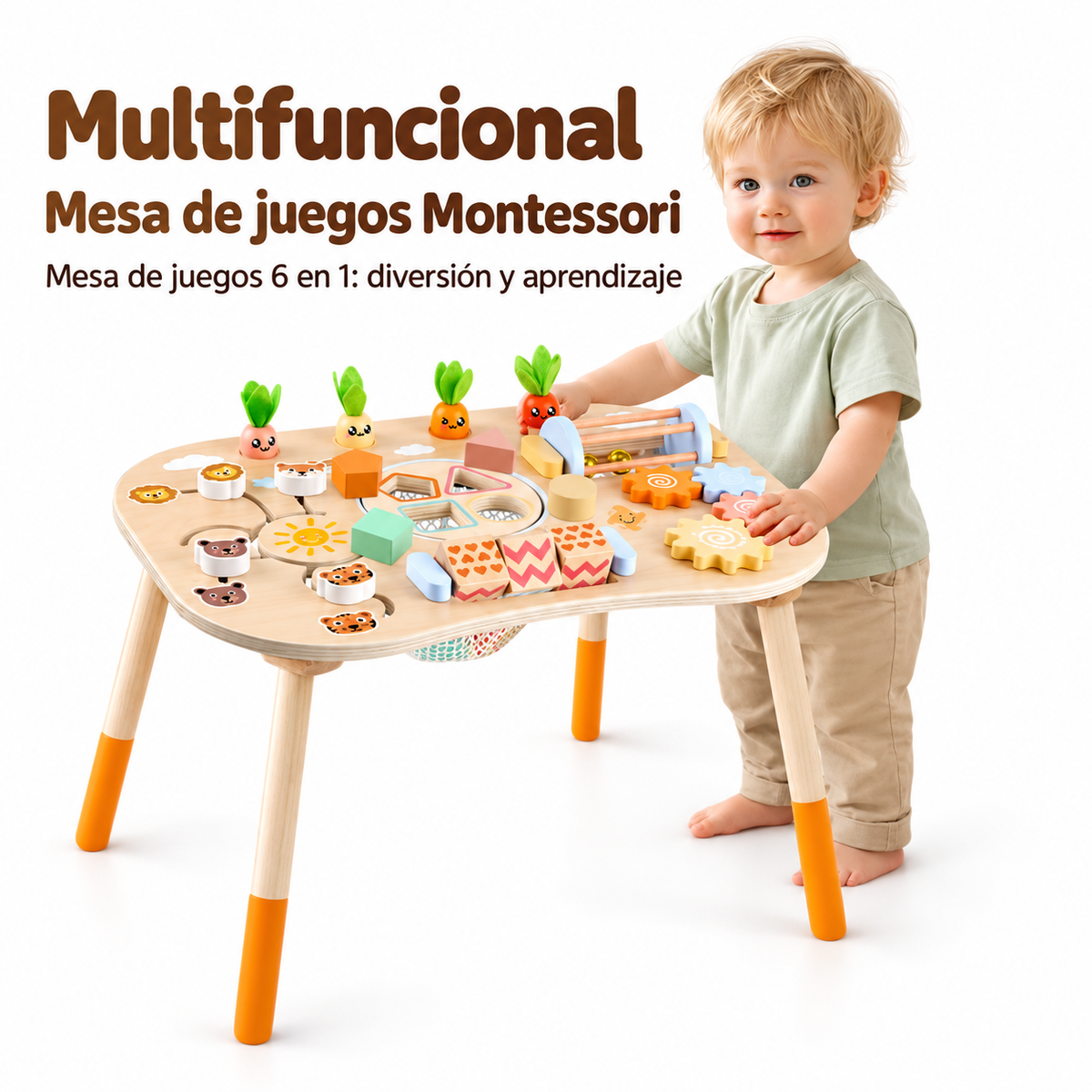 Mesa De Actividades, Juguete Montessori De Madera