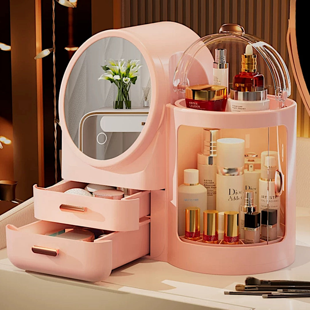 Organizador de Maquillaje con espejo LED