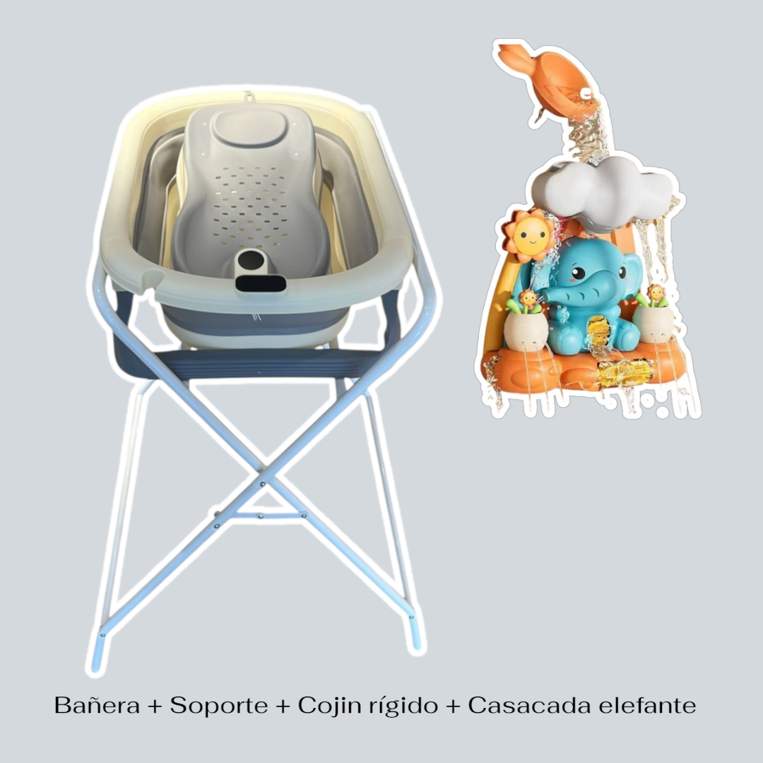 Bañera Para Bebé + Soporte Métalico + Accesorio