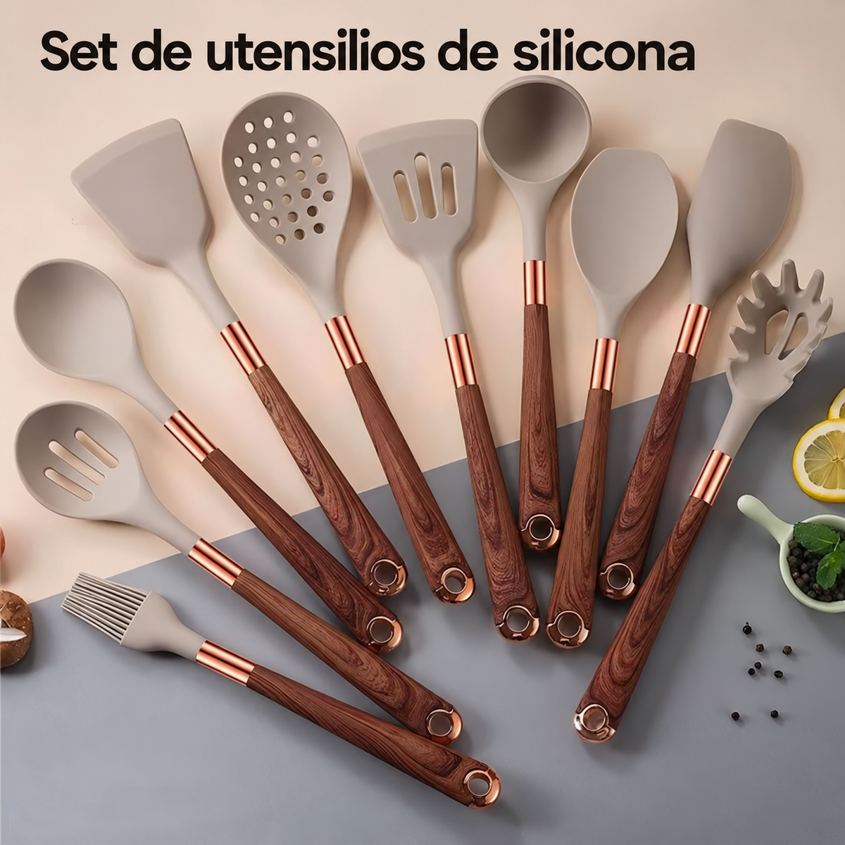 Set de Utensilios de Cocina en Silicona