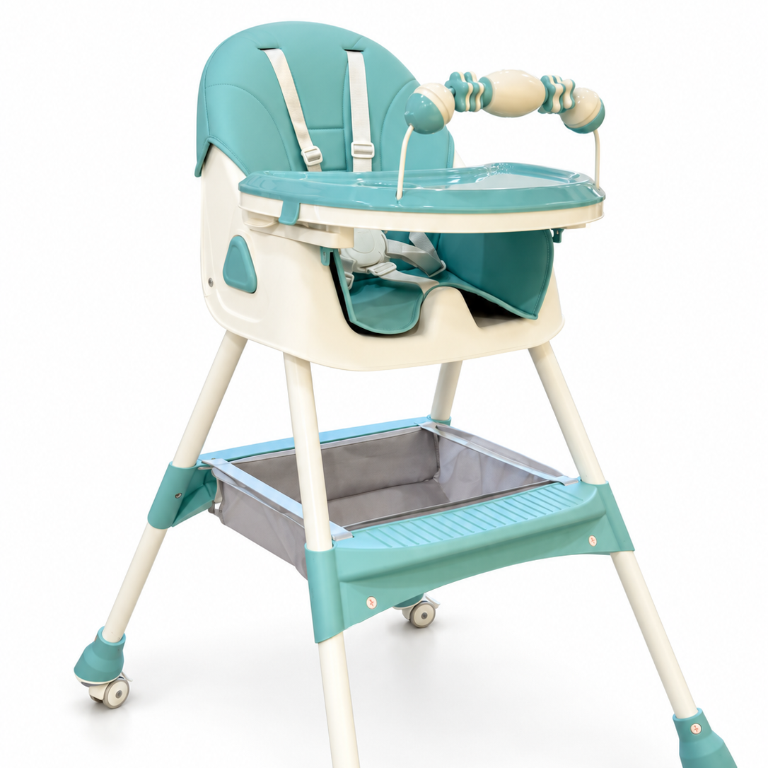 Silla Comedor Plegable Para Bebé - Verde Claro
