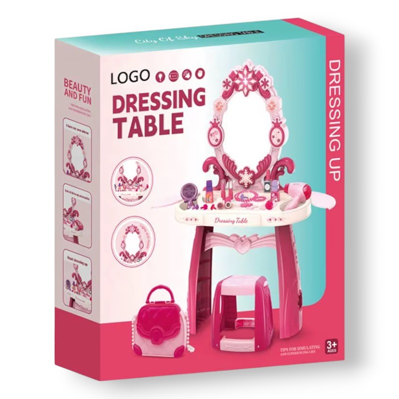 Tocador Infantil para Niñas con Espejo, Maquillaje y Accesorios