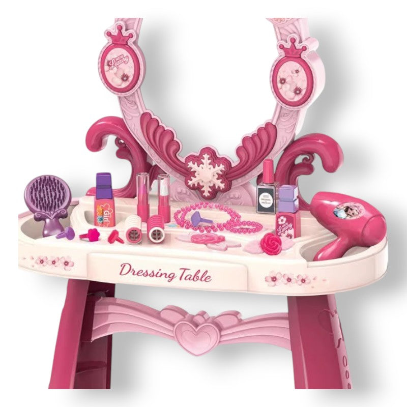 Tocador Infantil para Niñas con Espejo, Maquillaje y Accesorios