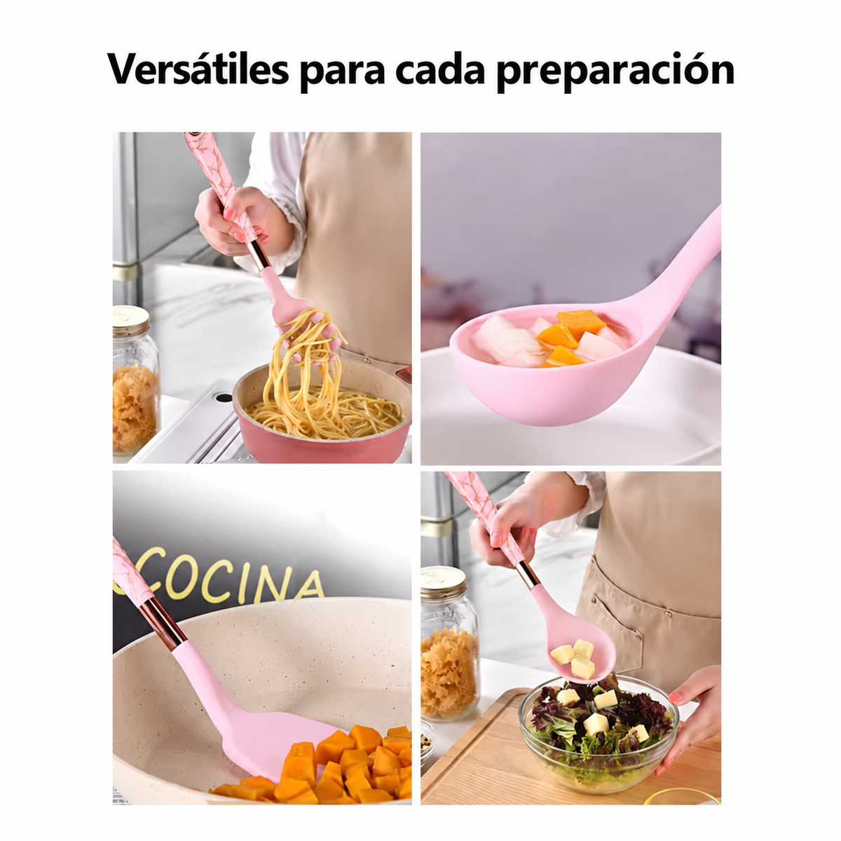 Set de Utensilios de Cocina en Silicona