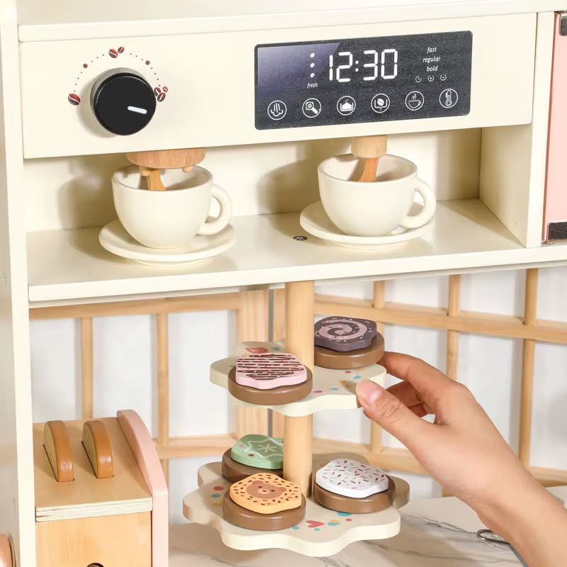 Cocina Infantil de Juguete en MDF Palo Rosa – Cocina Multifuncional