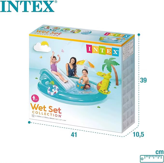 Piscina Inflable Infantil con Tobogán y Juegos de Agua