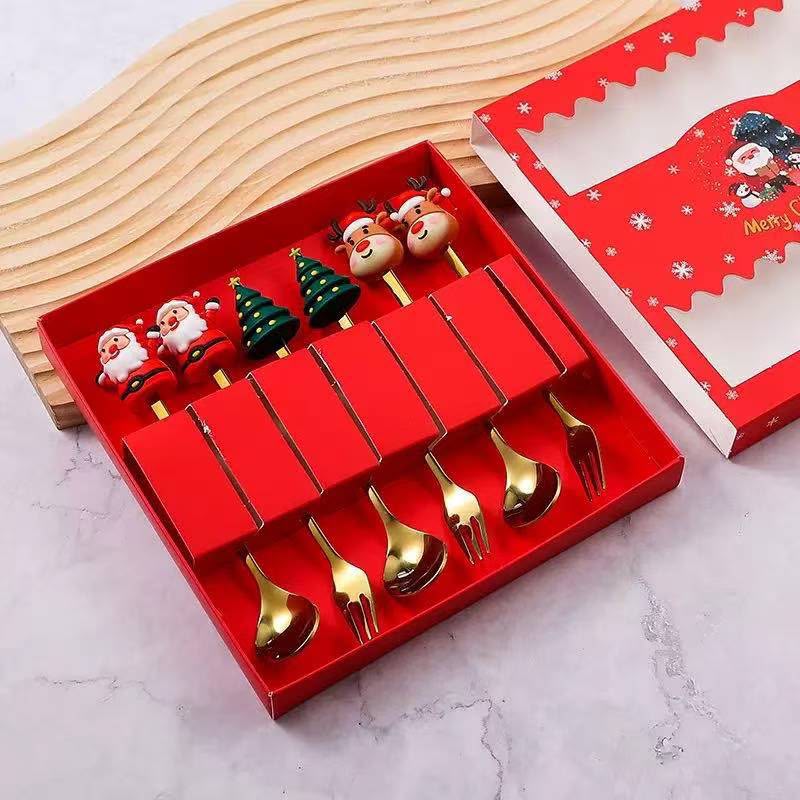 Set de Cubiertos Navideños 6 Piezas – Decoración para Mesa