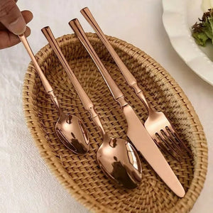 Set cubiertos acero inoxidable, caja sencilla