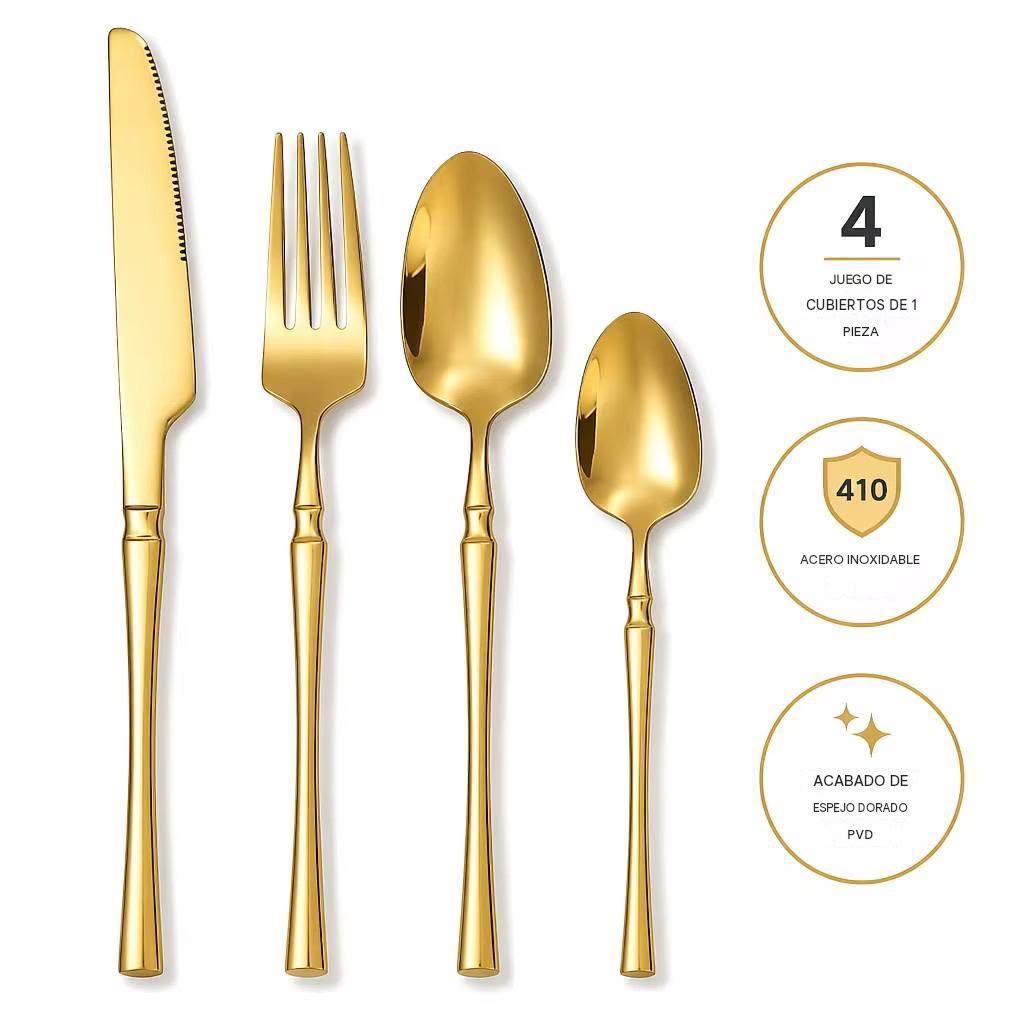 Set cubiertos acero inoxidable, caja sencilla
