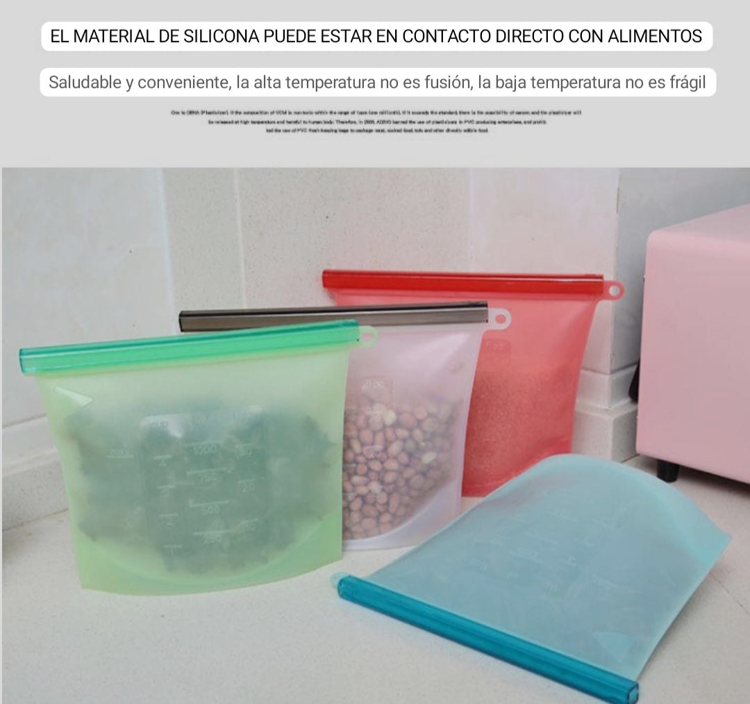 Bolsa de preservación de silicona para alimentos